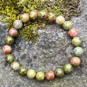 Unakite Gemstone Bracelet Handmade